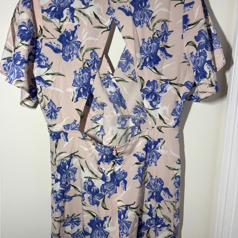 JJs House Blue Floral Backless Dress